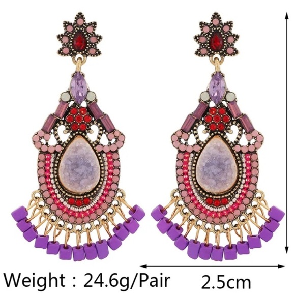 boutique Jewelry - Boho Crystal Drop Earrings